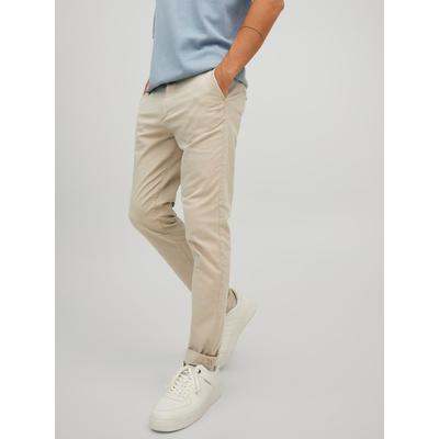 Chinohose JACK & JONES "JPSTMARCO JJFURY AKM", Herren, Gr. 31, Länge 34, beige (dune), Web, Obermaterial: 98% Baumwolle, 2% Elasthan, unifarben, modisch, Hosen Image