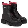 Winterstiefelette TOMMY JEANS "TJW W URBAN BOOT SMOOTH LTR WL" Gr. 37, schwarz Damen Schuhe Reißverschlussstiefeletten