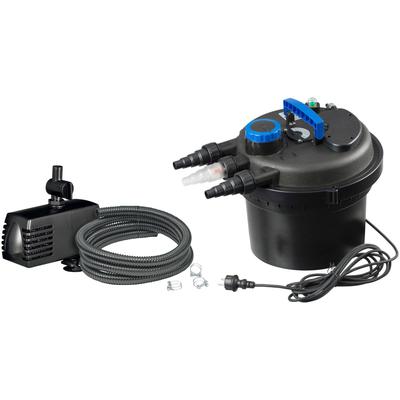 Teichfilter UBBINK "Druckfilter BioPressure II 6000 Plus", schwarz, B:38cm H:33cm L:38cm, Materialmix, Filteranlagen, 6.000 l/h, inkl. UV-C Gerät und Teichpumpe Image