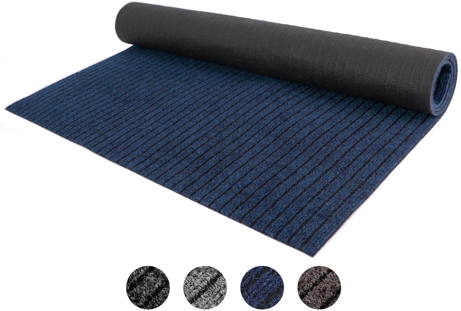 Läufer "Schmutzfangläufer ATLAS, Made in Belgium", blau, B:200cm H:7mm L:650cm, Polypropylen (PP), PRIMAFLOR-IDEEN IN TEXTIL, Teppiche, Schmutzfangläufer, Schmutzfangmatte, meliert gesteift, strapazierfähig, rutschhemmend Image