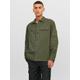 Langarmhemd JACK & JONES "JCOCLASSIC BEN OVERSHIRT LS RELAXED NOOS" Gr. XXL, N-Gr, grün (olive night) Herren Hemden Langarm