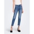 Skinny-fit-Jeans ONLY "ONLEMILY STRETCH HW ST AK DNM CRO571NOOS", Damen, Gr. 32, Länge 32, blau (medium blau denim), Denim/Jeans, Obermaterial: 98% Baumwolle, 2% Elasthan, modisch, skinny fit, Jeans