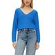 V-Ausschnitt-Pullover S.OLIVER Gr. 40, blau (mid blue) Damen Pullover V-Pullover