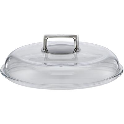 Deckel RÖSLE "SILENCE", transparent, Ø:32cm, Borosilikatglas, Edelstahl 18/10, Deckel, Pfannendeckel, Glas, Griff aus Edelstahl, für Bratpfannen, spülmaschinengeeignet Image
