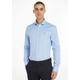 Langarmhemd TOMMY HILFIGER "LA-Hemd Flex Poplin SF" Gr. 39, N-Gr, blau (hellblau) Herren Hemden Langarm