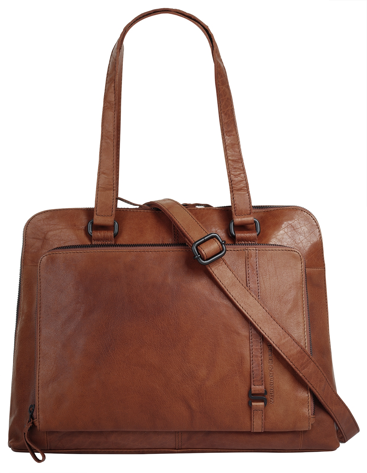 Shopper SPIKES & SPARROW, Damen, Gr. B/H/T: 40cm x 29cm x 9cm onesize, braun (cognac), Leder, leicht glänzend, unifarben, Taschen, echt Leder Image
