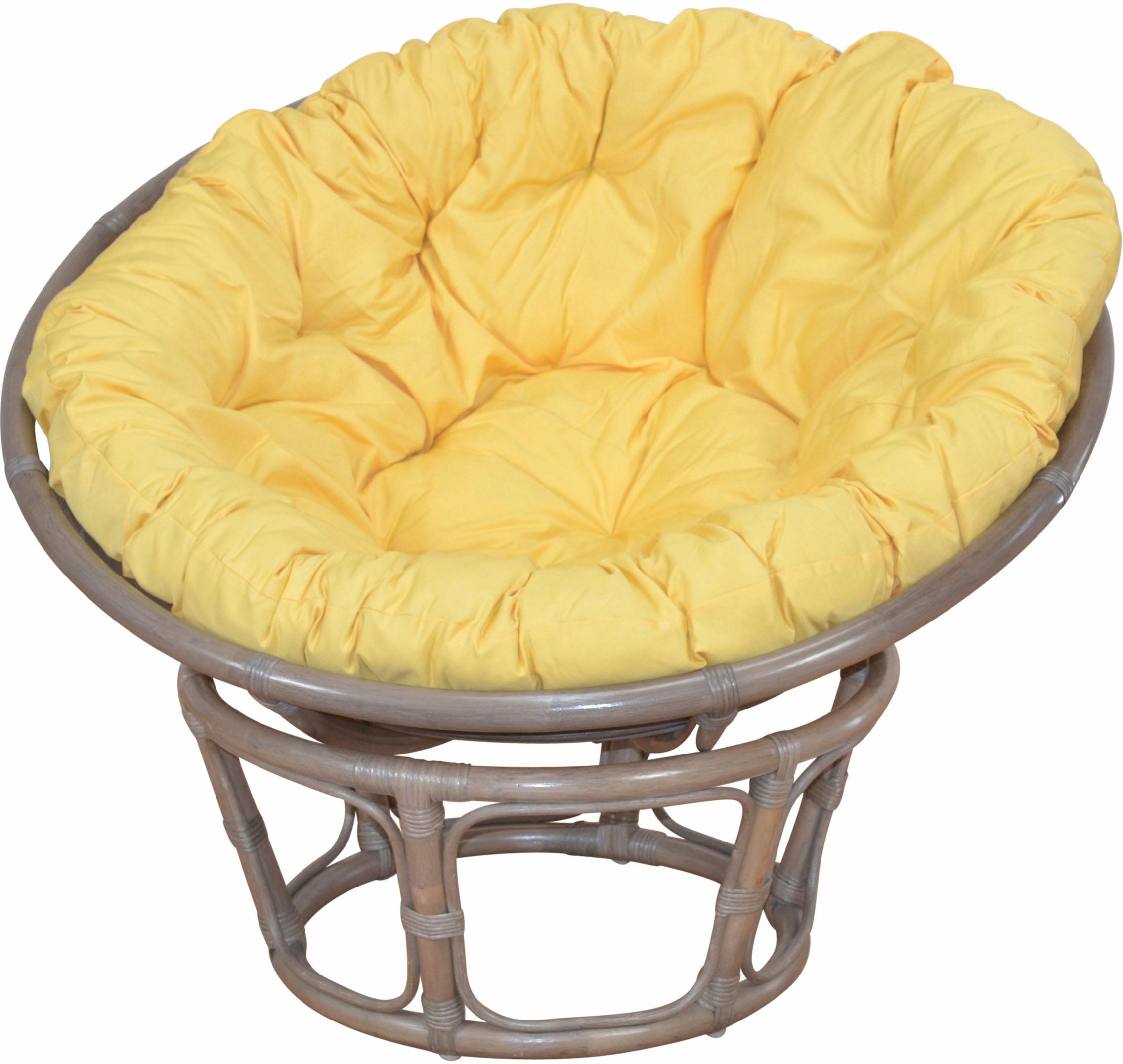 Rattanstuhl HOME AFFAIRE "Buse", bunt (naturgrau, gelb), Ø80cm, Stühle, Rattansessel, aus handgeflochtenem Rattan