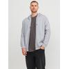 Kapuzensweatjacke "JJEBRADLEY SWEAT ZIP HOOD NOOS PLS", Herren, Gr. XXXL, grau (light grau melange), angeraute Sweatware, Obermaterial: 61% Polyester, 39% Baumwolle, JACK & JONES PLUSSIZE, meliert, modisch, relaxed fit, Langarm Rippbündchen,...