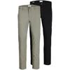 Chinohose JACK & JONES "SLIM FIT MARCO 2PCS", Herren, Gr. 27, Länge 30, schwarz, Obermaterial: 98% Baumwolle, 2% Elasthan, modisch, schmal, Hosen