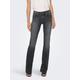 Bootcut-Jeans ONLY "ONLBLUSH HW SLIT FLR RAW DNM" Gr. L, Länge 34, schwarz (black denim) Damen Jeans Bootcut