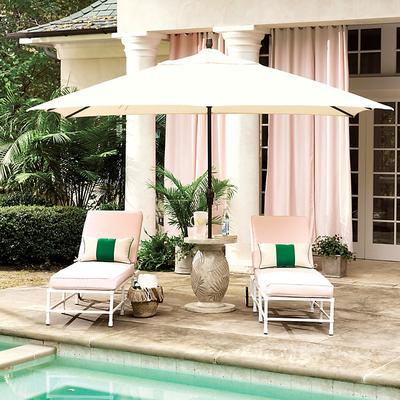 Rectangular Patio Umbrella - Canvas Fern Sunbrella, Black - Ballard Designs