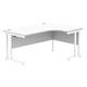 Office RH Corner Desk Steel Double Cantilever 1600X1200 White/White