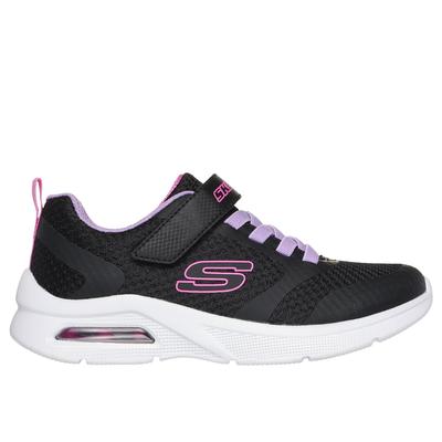 Skechers Girl's Microspec Max - Racer Gal Sneaker | Size 11.0 | Black/Lavender | Textile/Synthetic