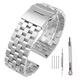 Brushed Stainless Steel Watch Band Strap 18mm/20mm/22mm/24mm/26mm Metal Replacement Bracelet Men Women Zwart/Silver WristBand (Color : Silver, Size : 22mm)