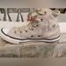 Converse Shoes | Converse Chuck Taylor Hi Top Gold Shimmer Suede Sneaker Shoe Youth Girls 3 | Color: Cream/Gold | Size: Big Girl Size 3