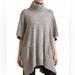 Athleta Sweaters | Athleta Passage Sweater Wool Poncho In Grey Donegal Turtleneck Oversized Xs-M | Color: Gray/Silver | Size: S