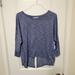 Athleta Tops | Athleta - Women's Split Back, 3/4 Length Sleeve, Loose Workout Top - Blue Gray M | Color: Blue/Gray | Size: M