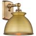 Adirondack 12"High Brushed Brass Wall Sconce With Brushed Brass Shade