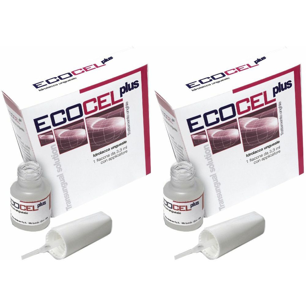 ECOCEL® Plus Idrolacca Ungueale 2x3,3 ml Smalto per unghie a base di p