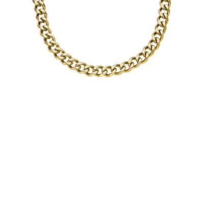 Edelstahlkette FOSSIL "JEWELRY BOLD CHAINS, JF04614040, JF04612710, JF04614040", gold (gelbgoldfarben), Halsketten, Dame