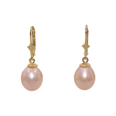 Paar Ohrhänger FIRETTI "Schmuck Geschenk Ohrschmuck Patentbrisur Perlen", bunt (gelbgoldfarben, rosé, rosé), Ohrringe, Damen, Silber 925 (Sterlingsilber)-Perlen, Silber 925 (Sterlingsilber), Perlen, Made in Germany - mit Naturperle Image