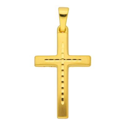 Ketten-Anhänger ADELIA´S "333 Gold Kreuz Anhänger" Schmuckanhänger Gr. Gelbgold 333, goldfarben (gold) Damen Anhänger