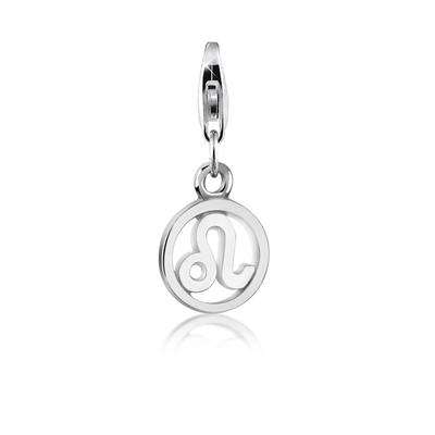 Charm-Einhänger NENALINA "Löwe Sternzeichen Anhänger Horoskop 925 Silber" Charms Gr. Variante 1, silberfarben (silber) Damen Charms Anhänger