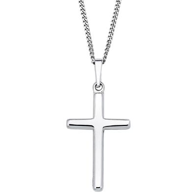 Kette mit Anhänger AMOR "Kreuz, 9070435", silber (silberfarben), Halsketten, Damen, Silber 925 (Sterlingsilber), L: 45cm, Made in Germany Image