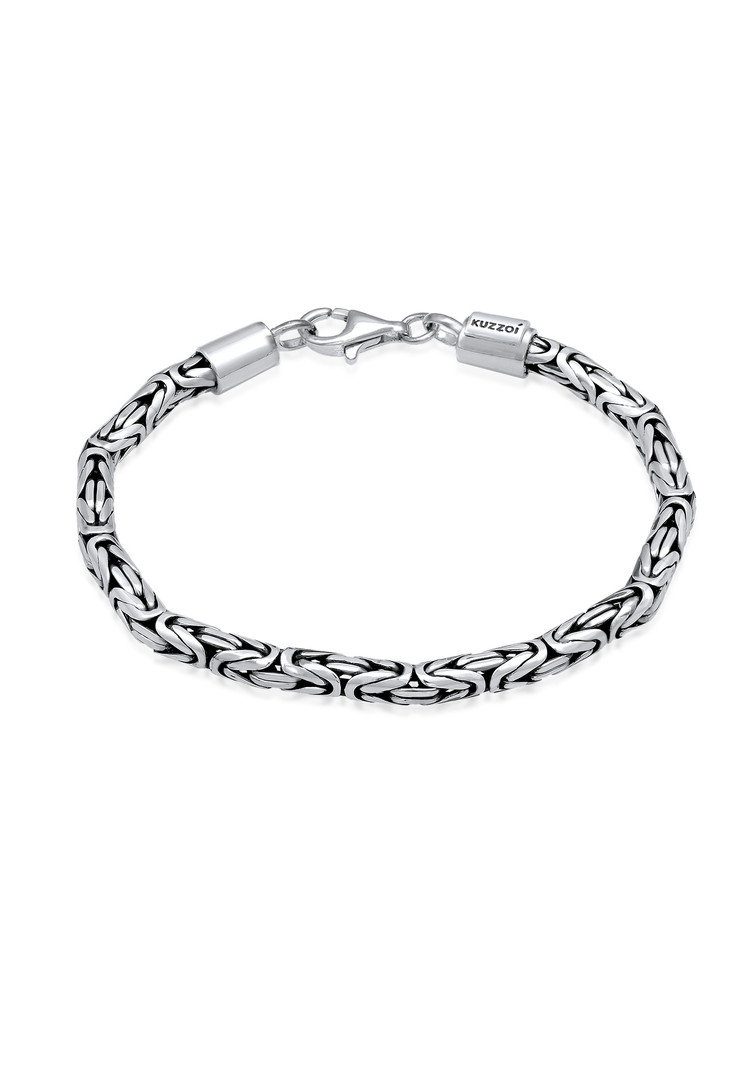 Armband KUZZOI "Herren Königskette Robust 925 Silber" Gr. 21, grau, Armbänder, Herren, 21cm, ohne Stein, Silber 925 (Sterlingsilber), Armband