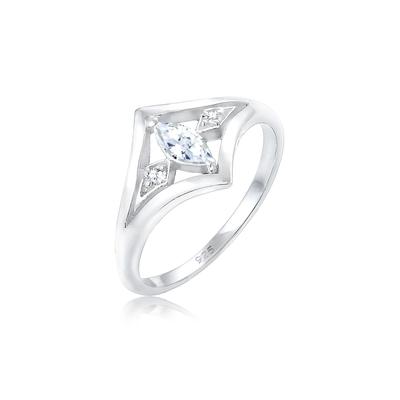 Verlobungsring ELLI "Zirkonia Weiß 925 Sterling Silber" Gr. 54, silber, Fingerringe, Damen, 54mm, Silber 925 (Sterlingsilber), 2mm Image