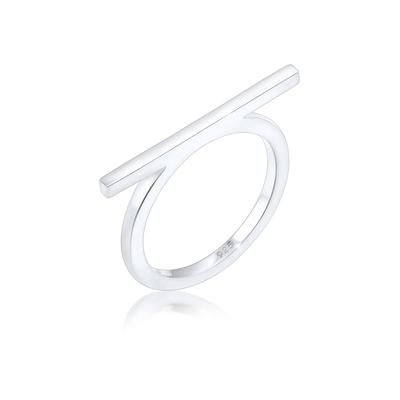 Fingerring ELLI "Geo Minimal Trend Steg 925 Silber" Gr. 58, silber, Fingerringe, Damen, 58mm, ohne Stein, Silber 925 (St