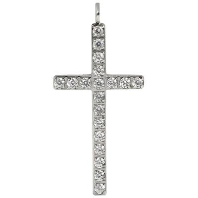 Ketten-Anhänger FIRETTI "Schmuck Geschenk Halsschmuck Anhänger für Halskette Kreuz", silber (edelstahlfarben, weiß, weiß