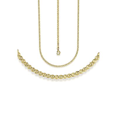Goldkette FIRETTI "Schmuck Geschenk Gold 333 Fantasiekette, ca. 3 mm breit" Gr. 45, gold (gelbgoldfarben), Halsketten, Damen, 45, Gelbgold 333, B: 3mm, Made in Germany, B:3mm