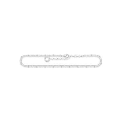 Fußkette THOMAS SABO "doppelreihig, AK0030-001-21-L27V" Gr. 27, silber (silberfarben), Fußkettchen, 27, Silber 925 (Ster