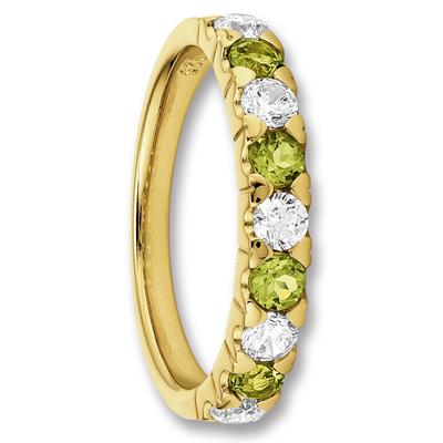Silberring ONE ELEMENT "Zirkonia & Peridot Ring aus 925 Silber" Gr. 56, silber, Fingerringe, Damen, 56,mit Zirkonia, Silber 925 (Sterlingsilber), stilvoll & feminin – für die besonderen Augenblicke Image