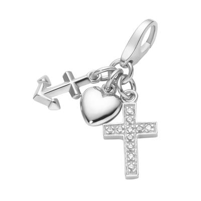 Charm-Einhänger "Glaube Liebe Hoffnung, Silber 925", silber, GIORGIO MARTELLO MILANO, Charms, Damen, Silber 925 (Sterlingsilber) Image