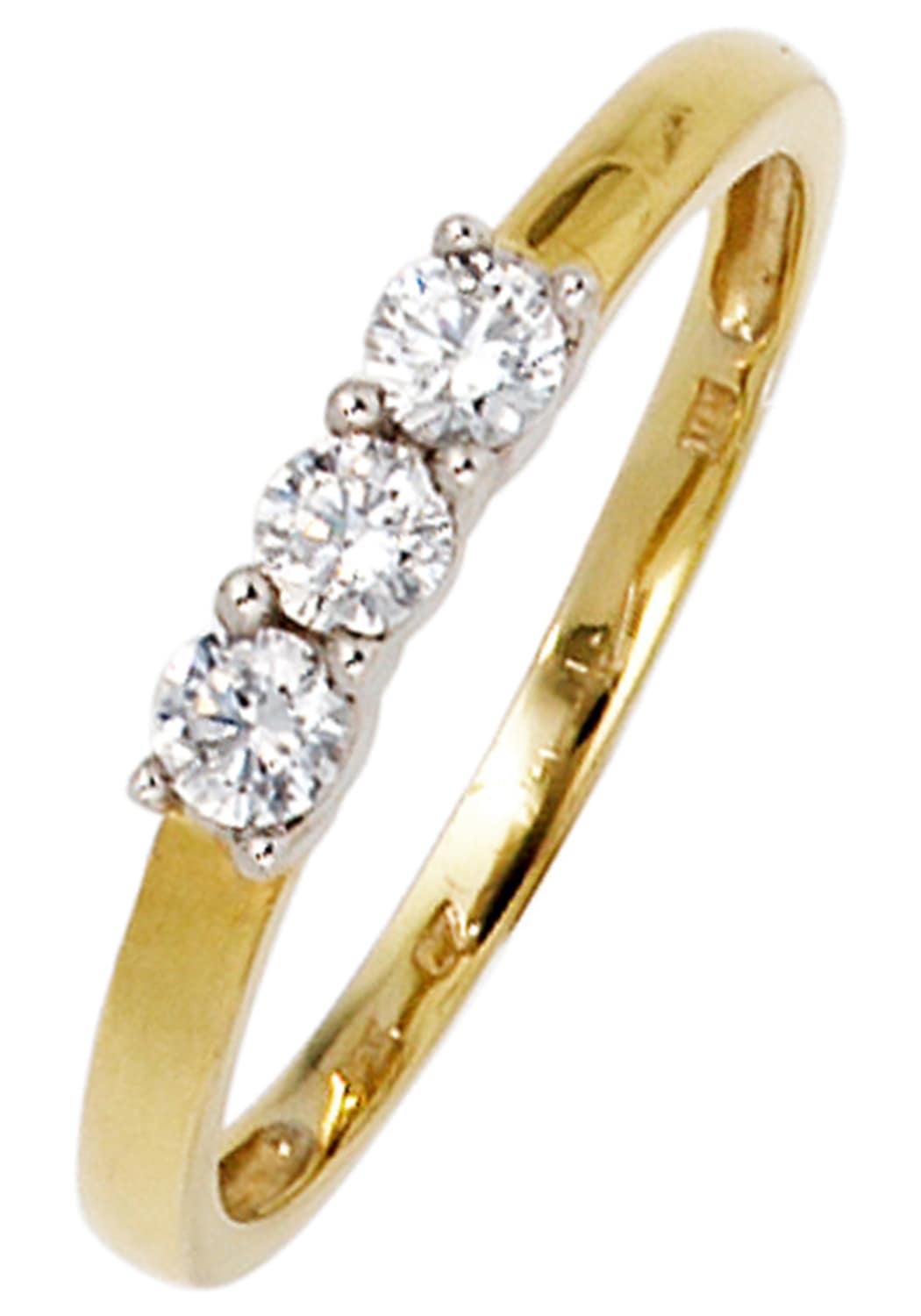 Goldring JOBO Gr. 50, gold (gelbgold 333), Fingerringe, Damen, 50, Gelbgold 333 Weißgold 333, Gelbgold 333, Weißgold 333, Goldring, 333 Gold bicolor mit Zirkonia Image