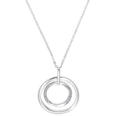 Kette mit Anhänger AMOR "Circles, 2022057", bunt (silberfarben, weiß), Halsketten, Damen, mit Zirkonia, Silber 925 (Sterlingsilber), L: 70cm, mit Zirkonia (synth.) Image