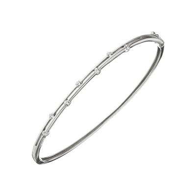 Armreif JOBO, silber (silber 925), Armbänder, Damen, Silber 925 (Sterlingsilber), 925 Silber mit Zirkonia