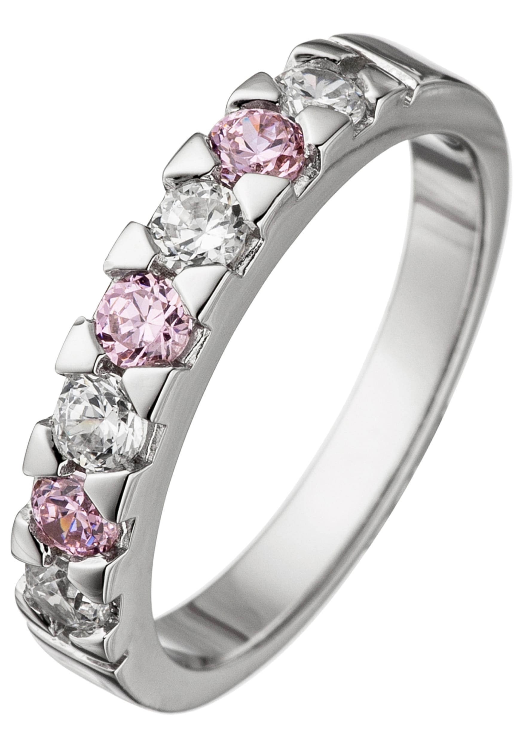 Silberring JOBO Gr. 50, silber (silber 925), Fingerringe, Damen, 50, Silber 925 (Sterlingsilber), Silberring, 925 Silber mit rosa Zirkonia Image