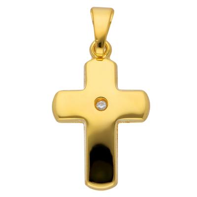 Ketten-Anhänger ADELIA´S "585 Gold Kreuz Anhänger", gold, Schmuckanhänger, Damen, 0,008 ct VVS = sehr sehr kleine Einsch