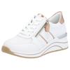Keilsneaker REMONTE, Damen, Gr. 37, weiß (weiß, kupfer), Leder, Lederimitat, sportlich, Schuhe Sneaker, Freizeitschuh, Halbschuh, Schnürschuh mit Metallic-Kontrastbesätzen