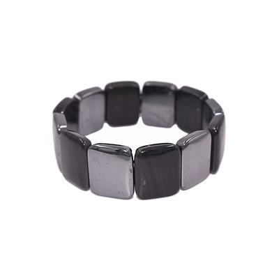 Armband FIRETTI "Schmuck Geschenk Armschmuck Armkette Farbstein Hämatit Onyx", schwarz (schwarz, grau, schwarz, grau), A