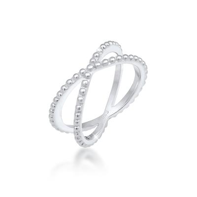 Fingerring ELLI "Wickelring Criss Cross Kugel 25 Silber" Gr. 54, silber, Fingerringe, Damen, 54mm, ohne Stein, Silber 925 (Sterlingsilber), 8mm Image