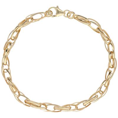 Armband LUIGI MERANO "Doppelankerkette, ovale Glieder, Gold 585", gold, Armbänder, 19cm, Gelbgold 585