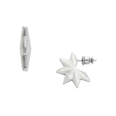 Paar Ohrstecker SKAGEN "KATRINE DANISH STAR, STERN, SKJ1777040", silber (edelstahlfarben, weiß), Ohrringe, Damen, Edelstahl, mit Perlmutt Image