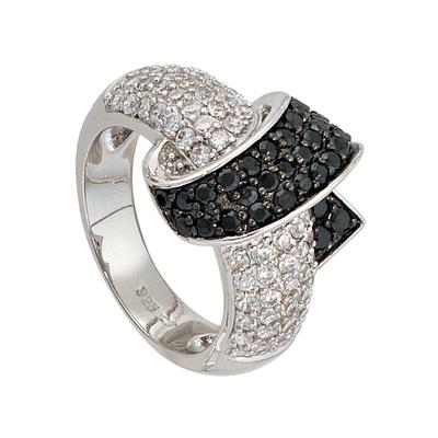 Silberring JOBO "Ring mit Zirkonia" Gr. 62, silber (silber 925), Fingerringe, Damen, 62, Silber 925 (Sterlingsilber), 92