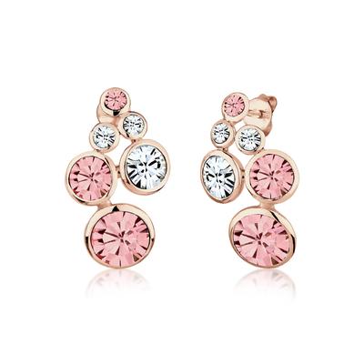 Paar Ohrstecker ELLI "Ohrstecker GlamourSilber rosegold, mit Kristallen von Swarovski", rosa (rosegold), Ohrringe, Damen, OneSize,mit Steinen, Silber 925 (Sterlingsilber) Image