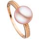 Perlenring JOBO "Ring mit Perle 8,5 mm" Fingerringe Gr. 52, Roségold 585-Perlen, rosegold (roségold 585) Damen Fingerringe