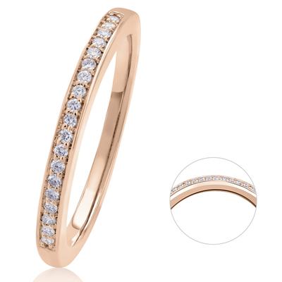 Diamantring ONE ELEMENT "0.09 ct Diamant Brillant Memoire Ring 585 Rotgold" Fingerringe Gr. 58, Rotgold 585-Diamanten, rosa (rosé) Damen Diamantringe